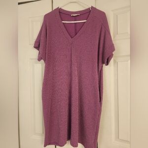 Ribbed V-Neck Mini Dress